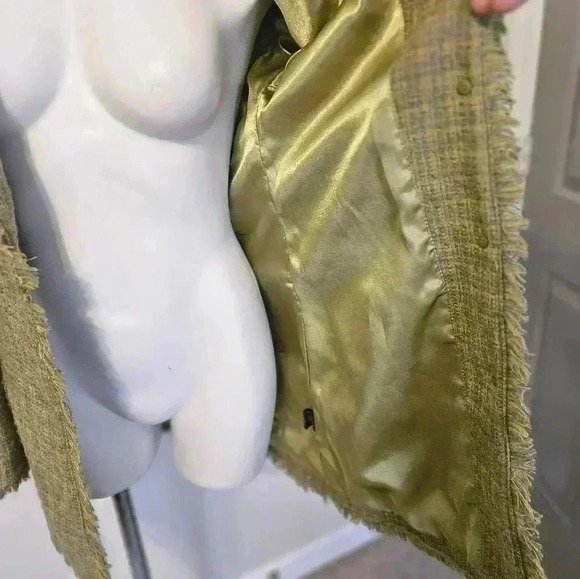 Blanc Noir Wool & Leather Blend Coat Amazing Used condition Size Medium - Picture 12 of 13